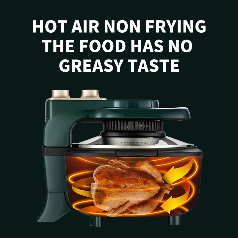 Green Multipurpose Air Fryer 6L 1100 WATT visible air fryer for kitchen