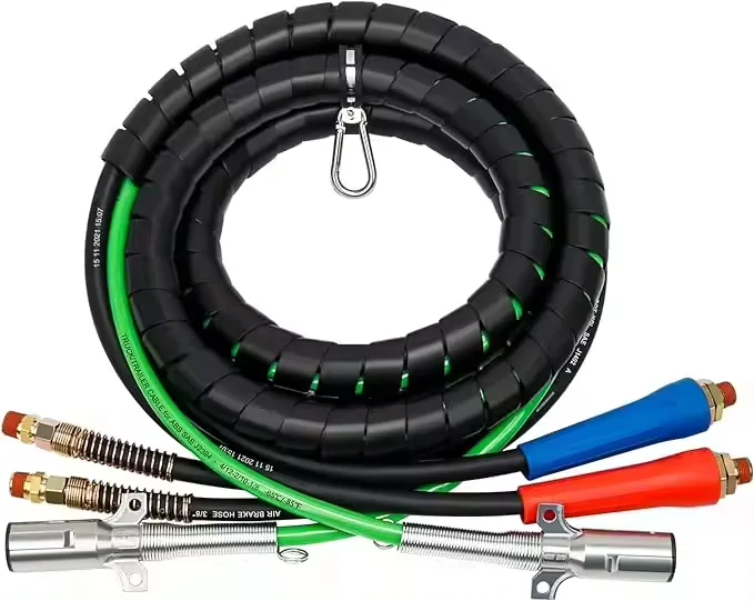 Heavy Duty 15ft Semi Truck Air Brake Hose Assemblies With Gladhand Flexible Grips For Semi Truck