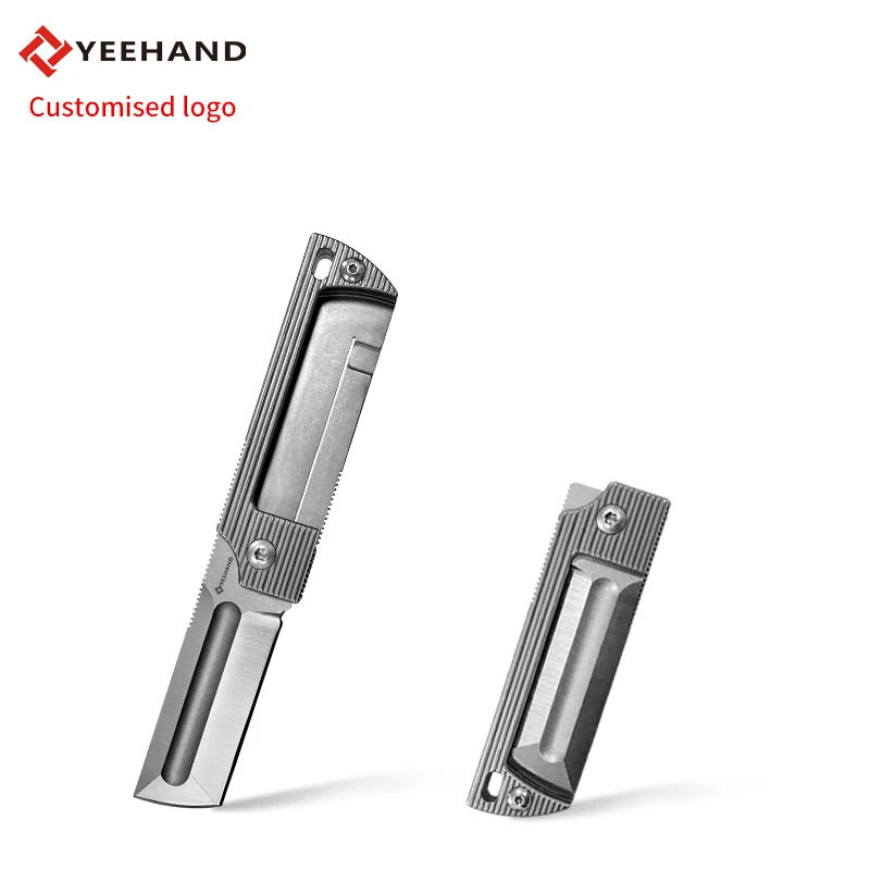 2024 new fashion outdoor edc d2 titanium knife survival knives