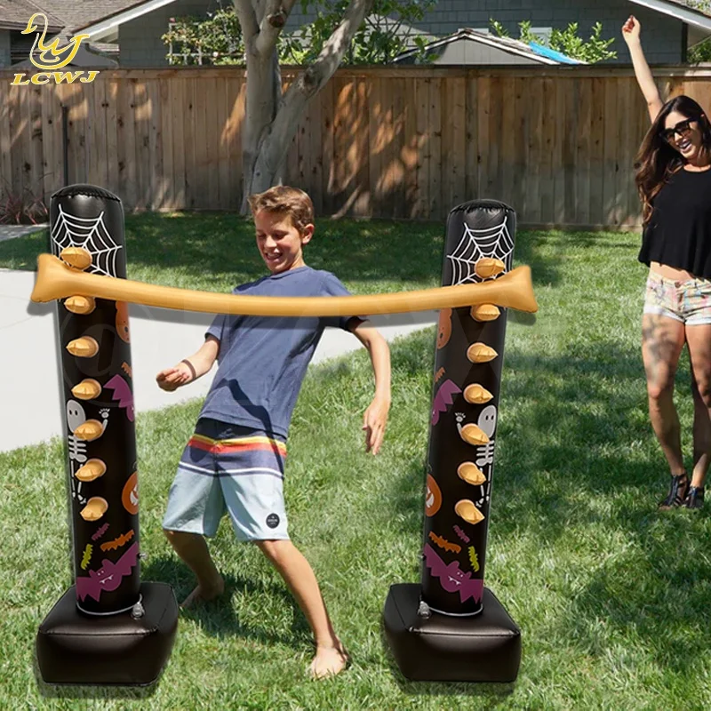 LC Backyard Games Indoor Holiday Fun Luminous Helloween Decor Inflatable Limbo Game with LED Light for Adults and Family