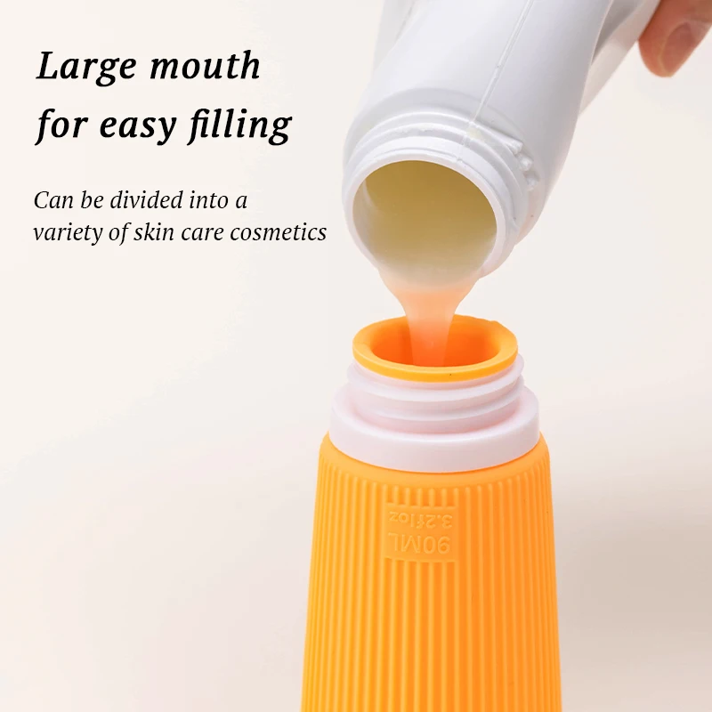 Silicone Travel Containers jar for Toiletries,Leak Proof Refillable Shampoo And Conditioner Travel Essentials toiletry Bottles