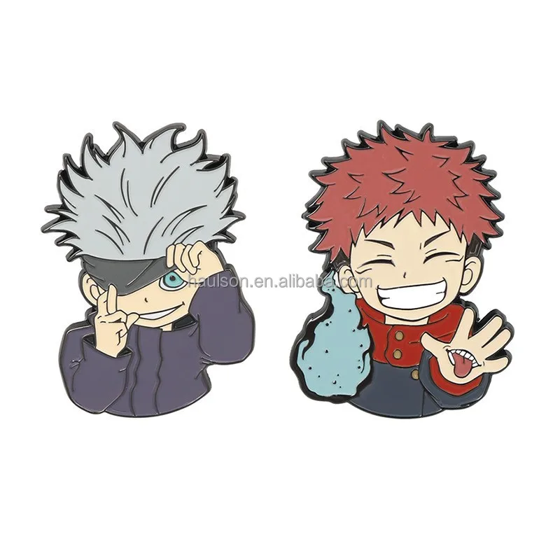 Japanese Anime Jujutsu Kaisen Enamel Pins Gojo Satoru Itadori Yuji Cartoon Character Metal Badge Brooch UV Clothing Gifts