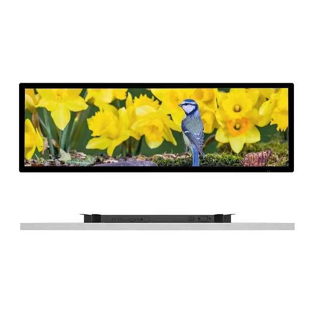 hd shelf digital signage screen strip stretched touch bar indoor lcd advertising display for supermarket
