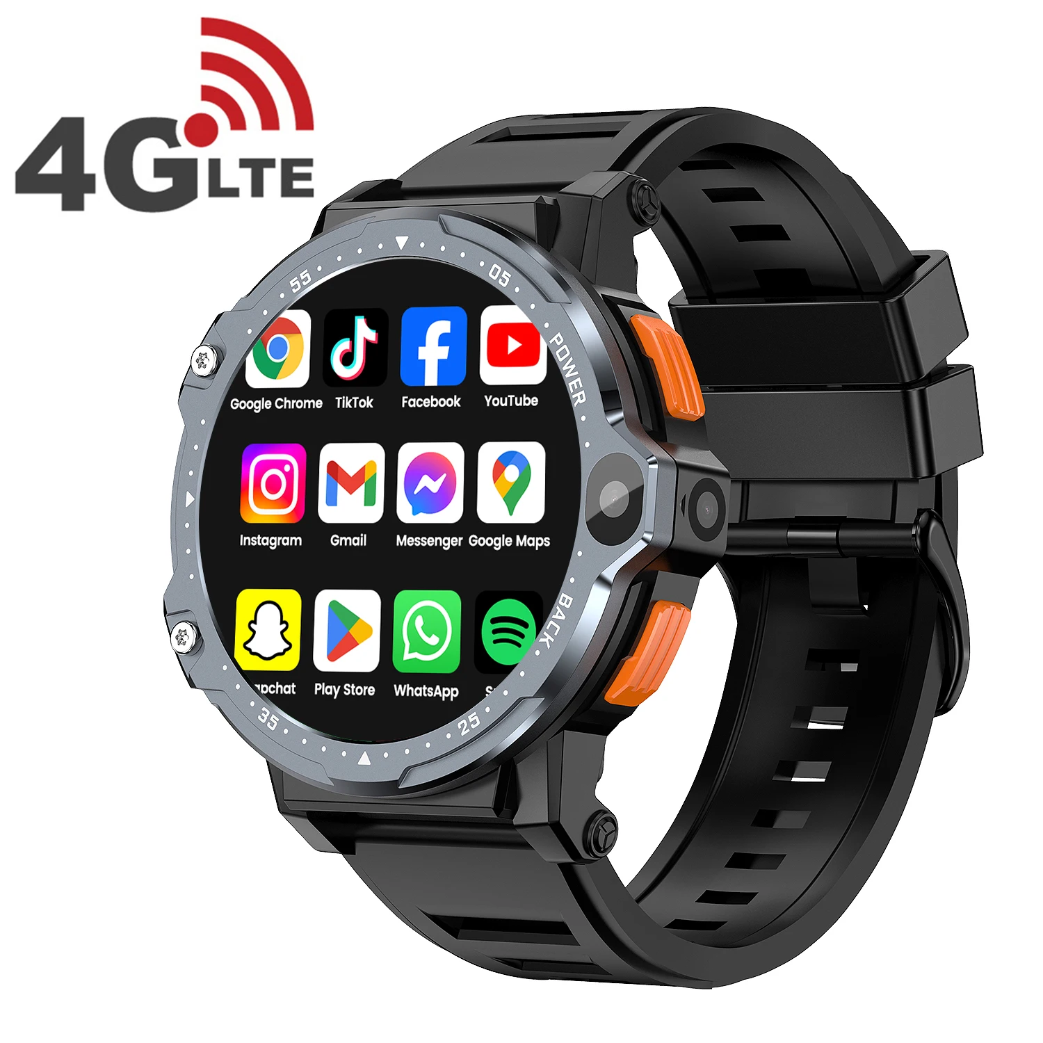 VALDUS 4G Android Smart Watch Phone Mobile Call Sim Card S9 S8 Ultra 4G GPS WIFI Dual Video Camera Men PG999 Round Smartwatch