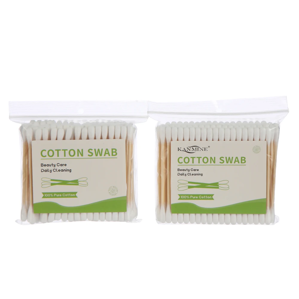 100pcs ear cleaning bamboo sticks cotton buds swabs with private label
