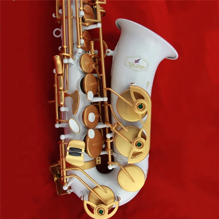 High Grade Three double arms support keys Pearl White Alto Saxophone