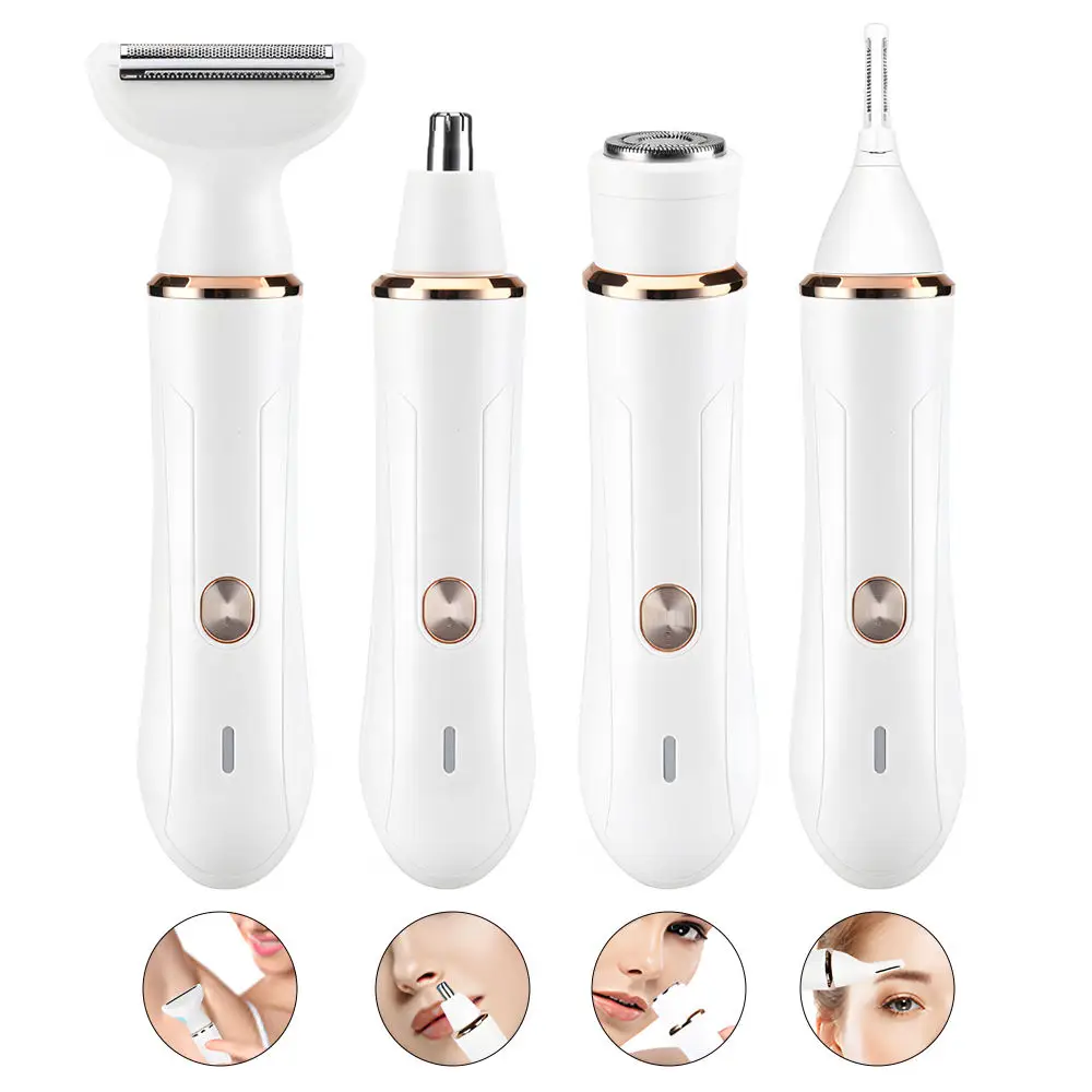 4 In 1 Body Hair Removal Eye Brow Epilator Usb Rechargeable Razor Face Nose Hair Bikini Men Women Shaver Eyebrows Trimmer