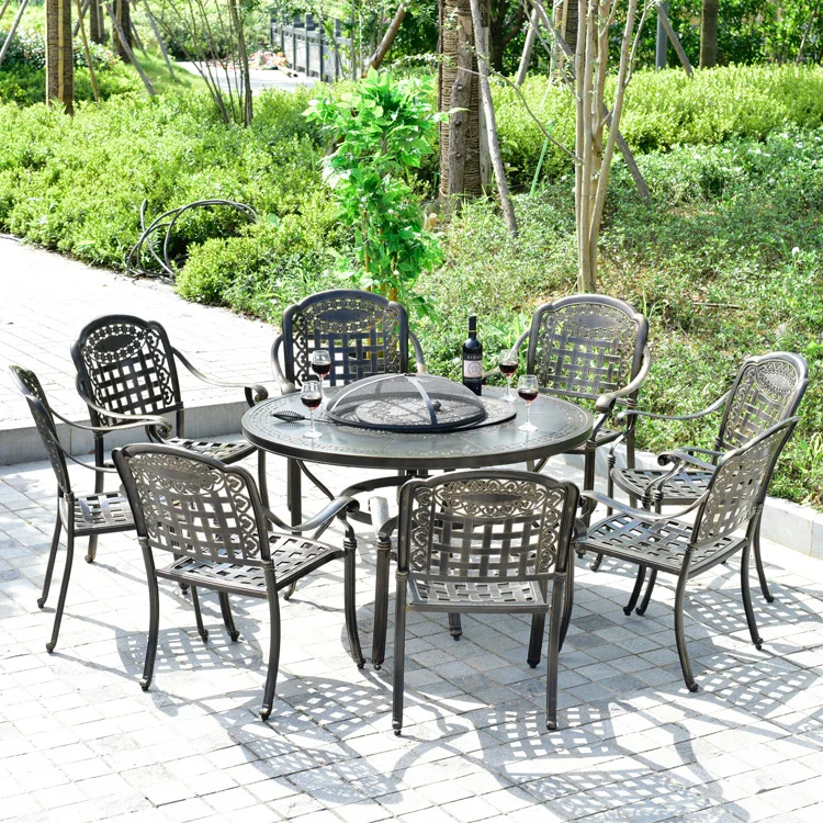 Factory Price Cast Aluminum Garden Furniture Outdoor Table And Chairs