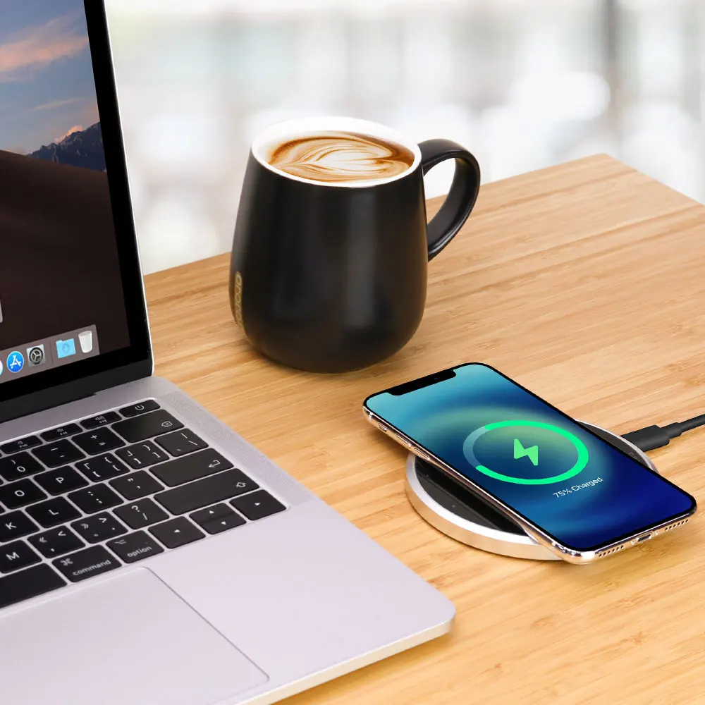 Smart thermostat 55 degrees ceramic cup electric warmer coffee cup with wireless charger