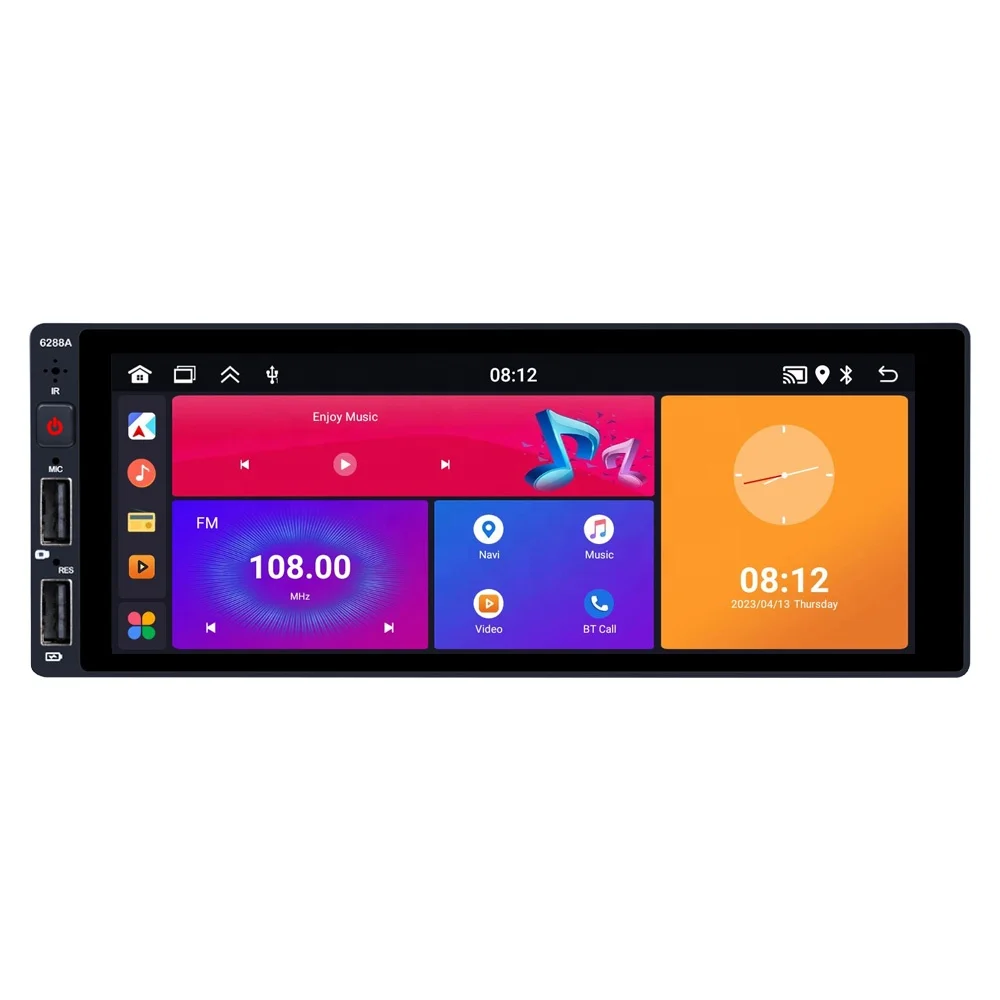 Автомобильный плеер 6 9 дюймов Android Auto Autoradio 1 Din USB-телефон зарядка Wi-Fi GPS-навигатор автомобильный стереоплеер