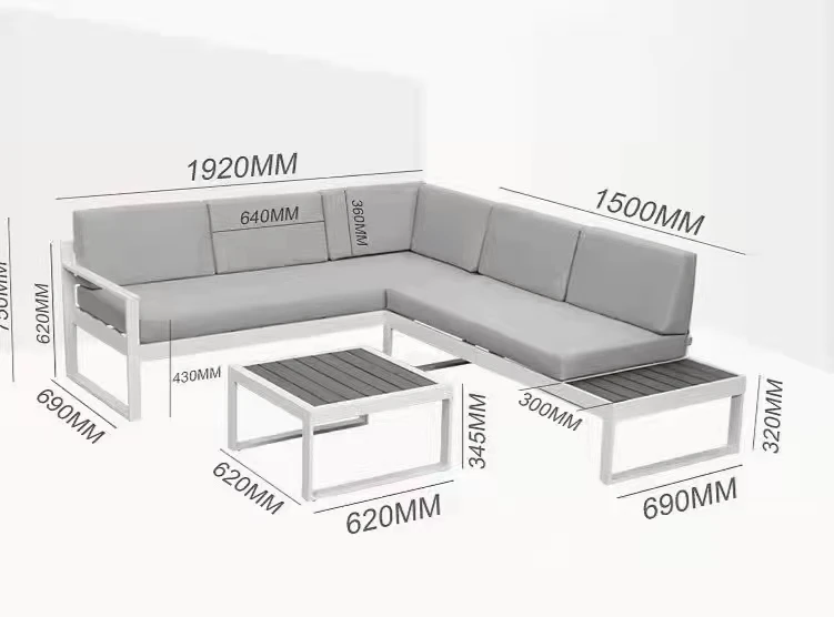 Hot Sale Modern Leisure Style Outdoor  Waterproof  PE  Wicker Patio Rattan Sofa Set With Coffee Table