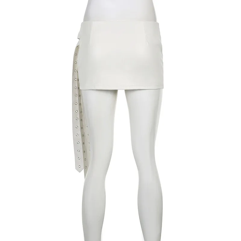 New fashion mini mini white skirt mini skirts women sexy pu high waist leather skirt