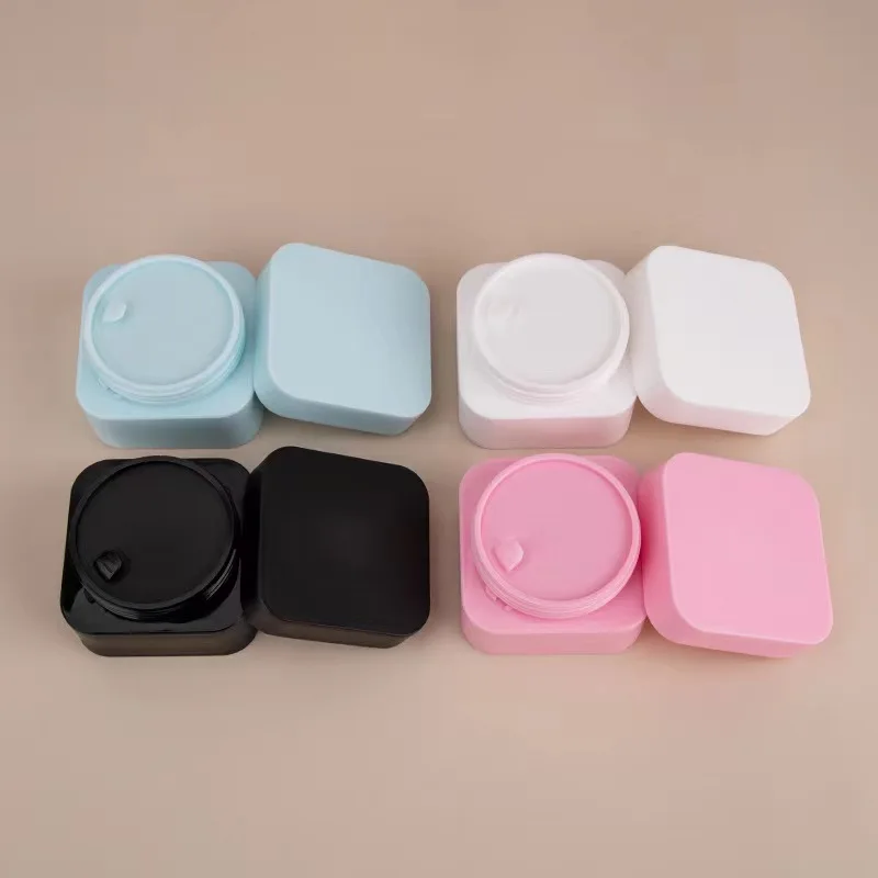 5 10g 20g 30g 50g square shape matt pink black blue white cream jar / plastic pp facial mask box / cream container for cosmetics