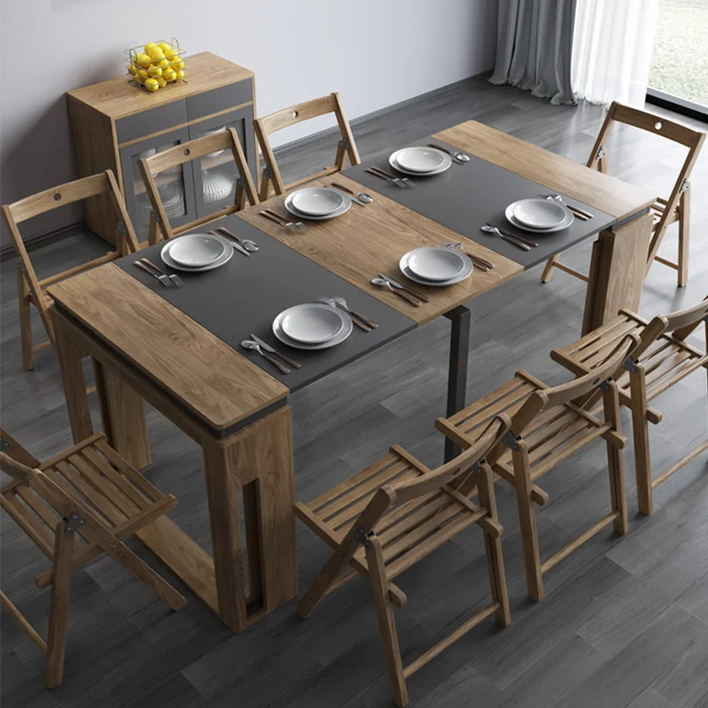 
 Маленький складной столик и стул семейного типа, современный простой многофункциональный Прямоугольный Обеденный Стол для хранения  