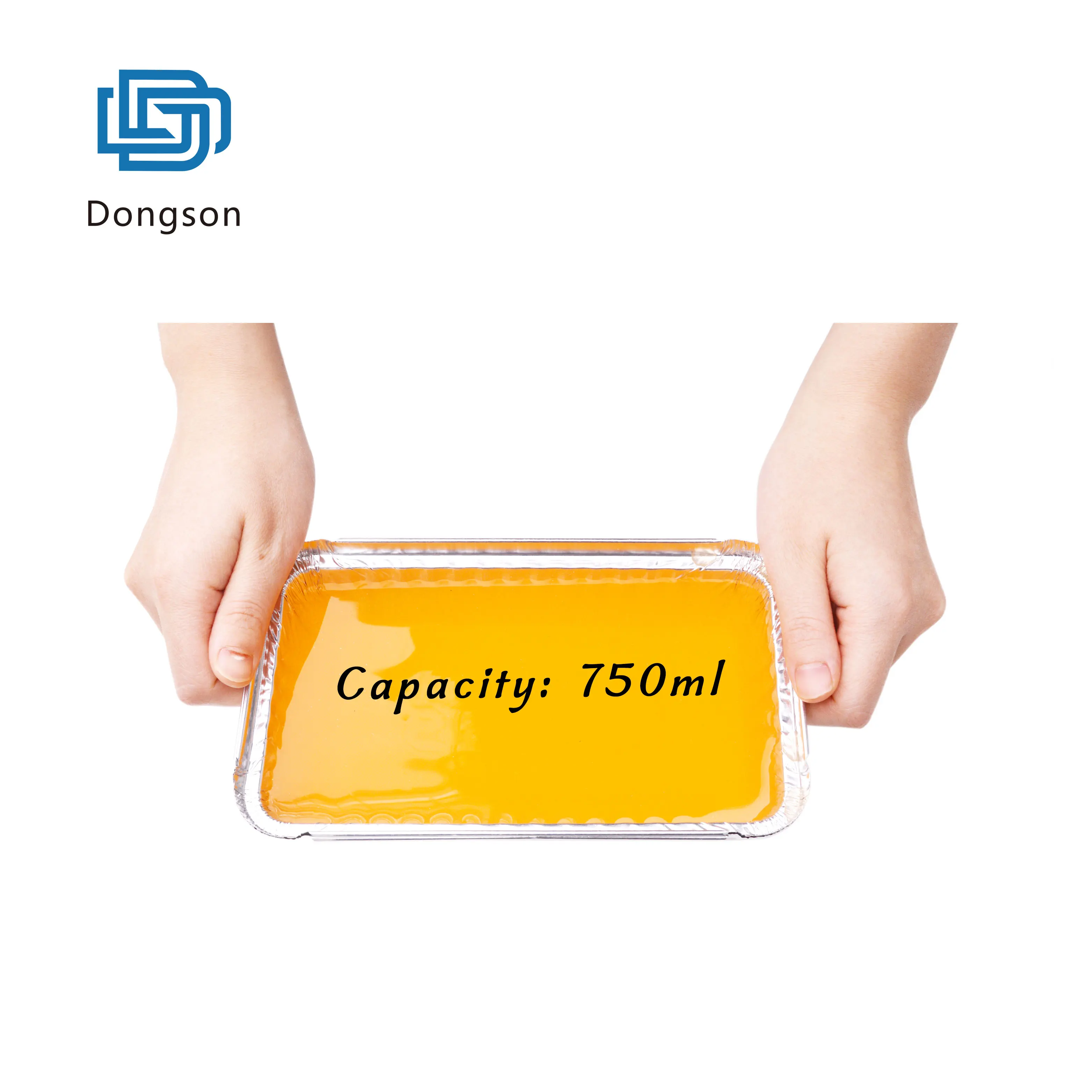 Wholesale custom rectangle silver 750ml food grade disposable lunch box takeaway food tray bbq baking aluminum foil containers