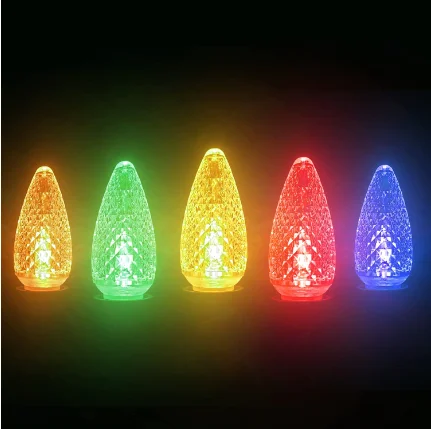 Commercial grade opticore c9 LED multi color faceted SMD Christmas light bulbs