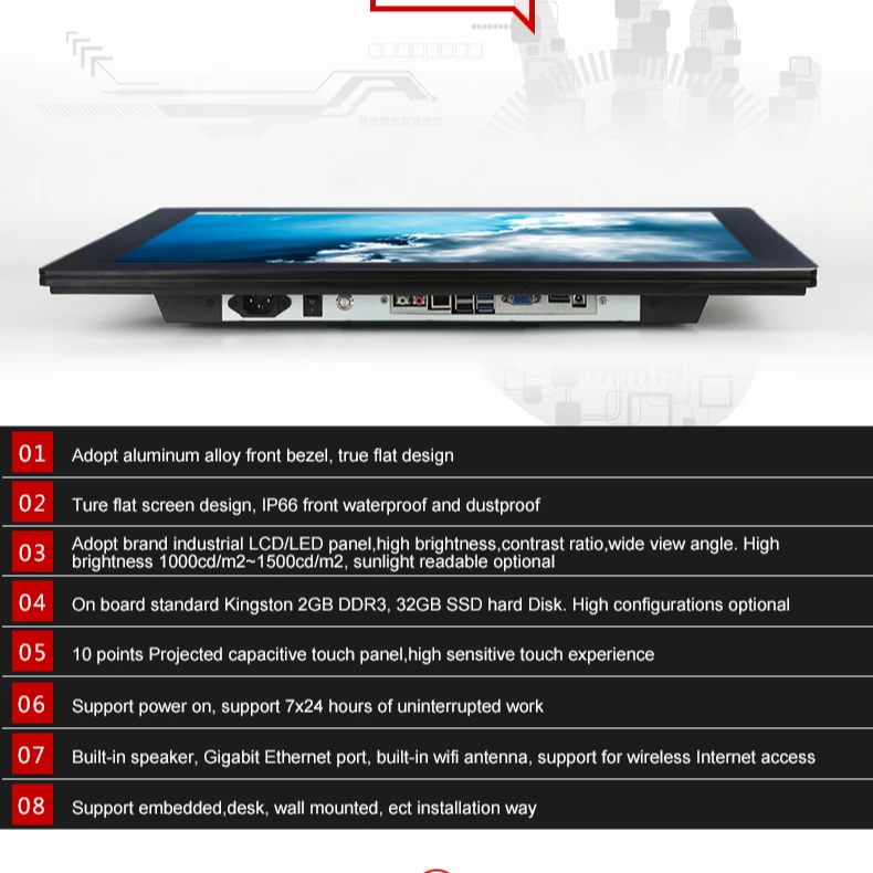 15 Inch Capacitive Touch Industrial Monitor Waterproof Industrial Lcd Touch Screen Monitor Oem Odm 430 Cd/M2 screen monitor