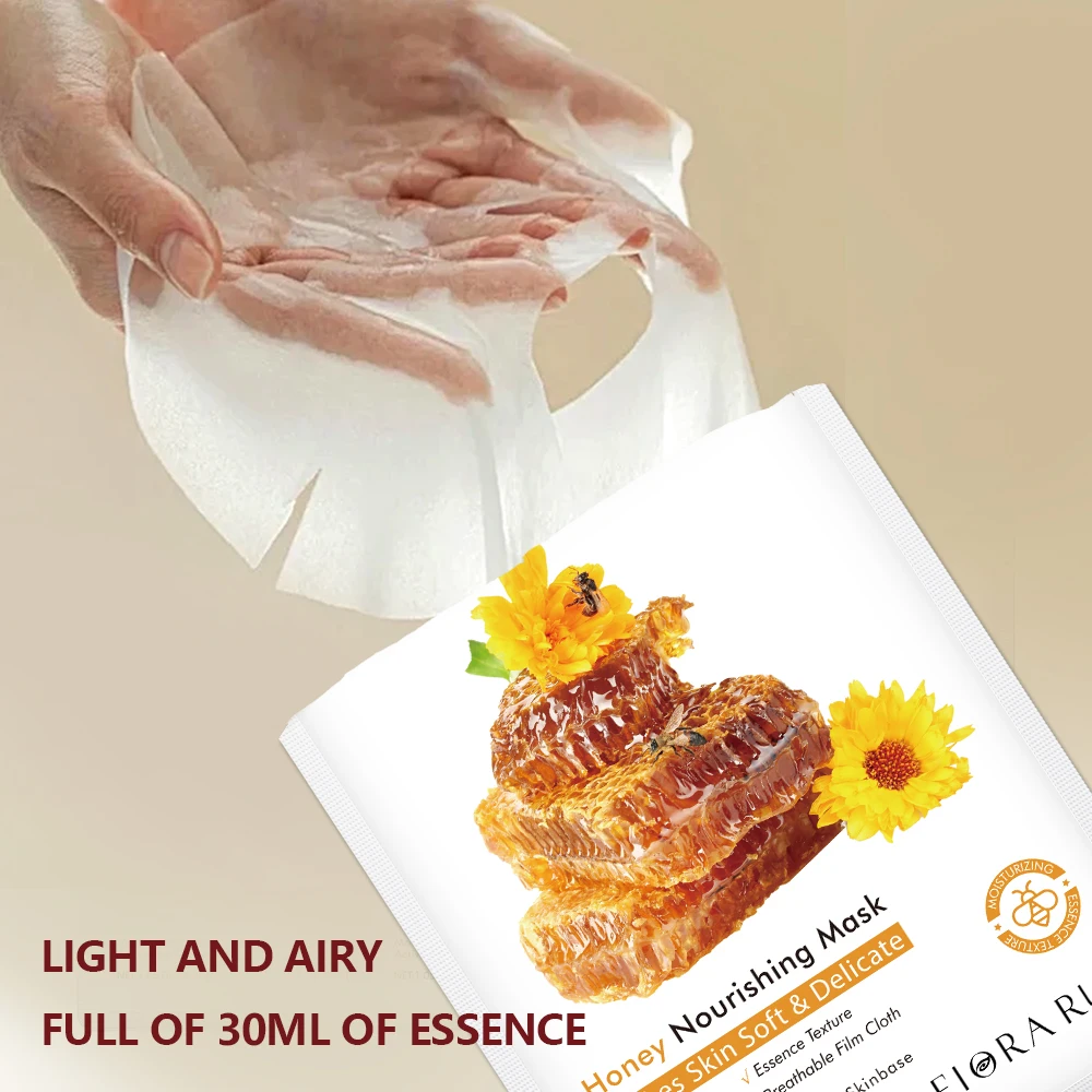 GMP Factory Oem Wholesale Honey Nourishing Face Mask Organic Skin Care Plant Extract Facial Sheet Mask