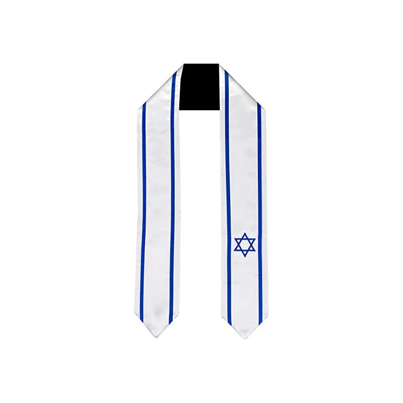 standard length Israel flag stole graduation sash satin graduation stoles/sashes