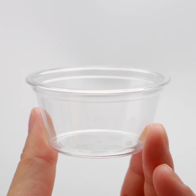 Transparent E-co Friendly 2 Oz Small Take Out Sauce Soy Packing Plastic Takeaway Disposable Sauce Cup With Lid