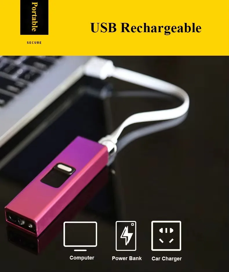 2024 Hot Selling Arc Rechargeable Lamp Lighter Custom Printed Keychain Usb Logo with Flashlight