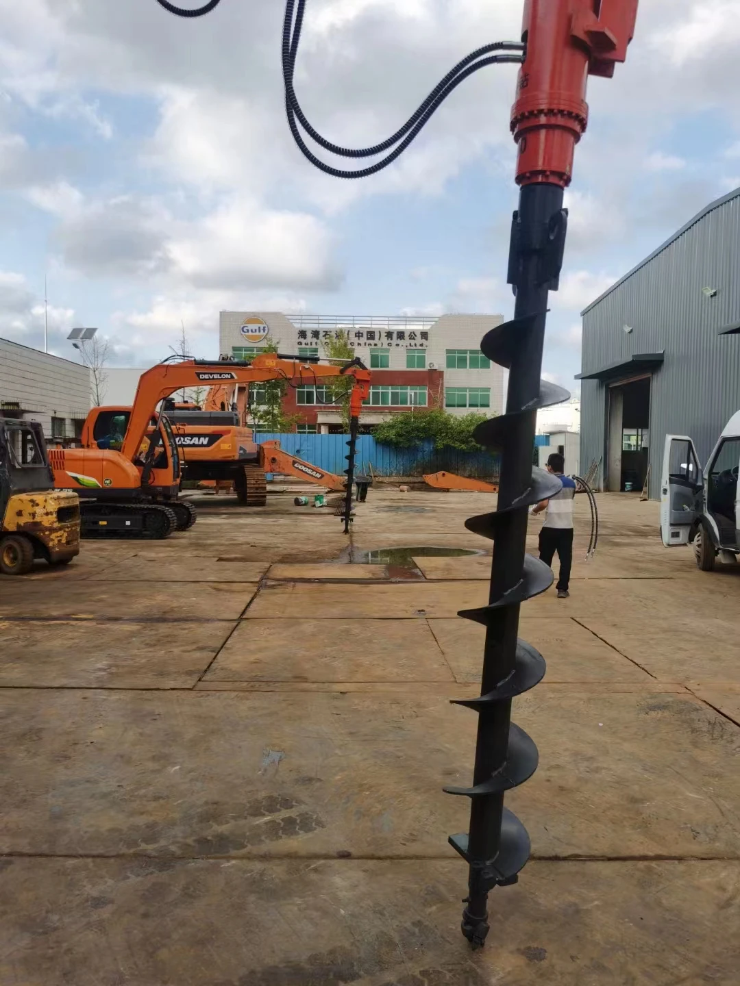 Clay soil drilling auger machine, hydraulic earth drill, auger digger hole drill attachments for excavator, backhoe or crane