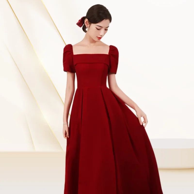 ladies dress clothing woman clothes Velvet fabric high fashion dress lady bridesmaid long sleeve bride evening dress