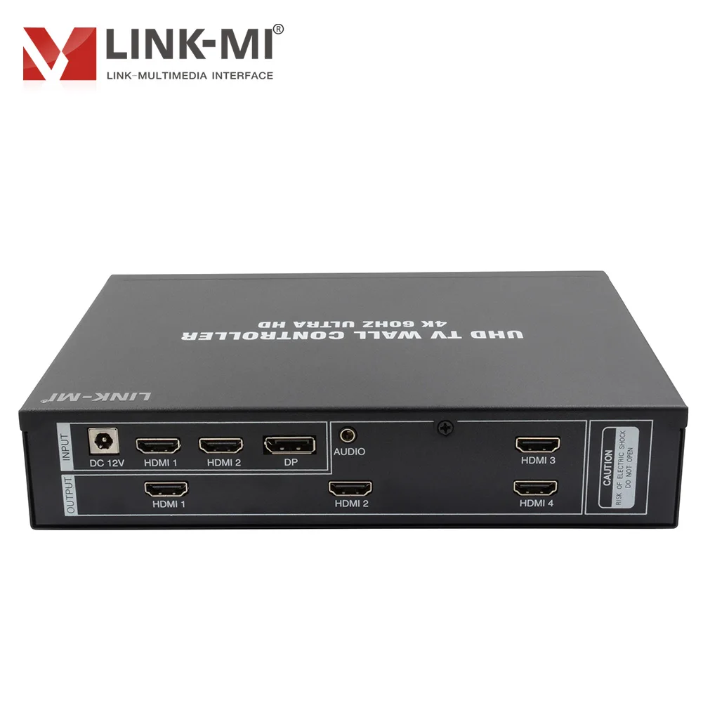 LINK-MI 4K 2x2 Video Wall Controller Support PIP 2x2 1x2 1x3 1x4 2x1 3x1 4x1 HDMI DP Multiple Inputs 4 Channels TV Wall