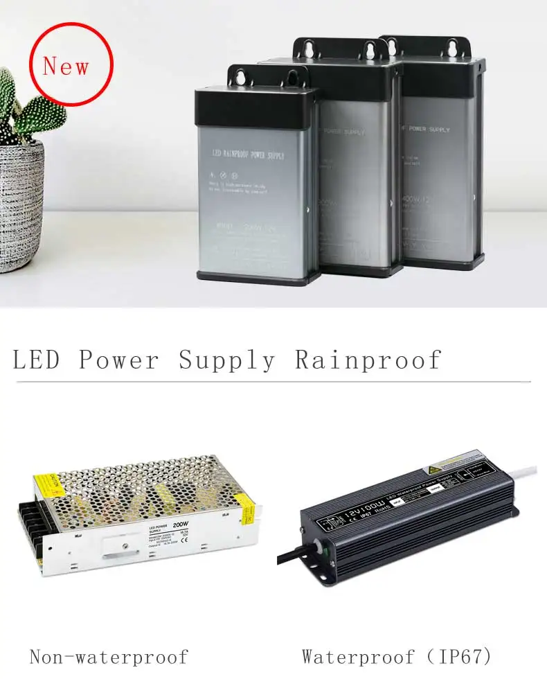 Rainproof 200W-1000W adapter Switching 12 Volt AC DC Led Power Supply