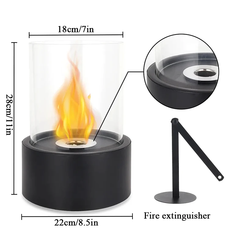 Desktop Alcohol Fireplace Indoor Modern Metal Fire Furnace Black Portable Real Fire Mini Tabletop Fireplace