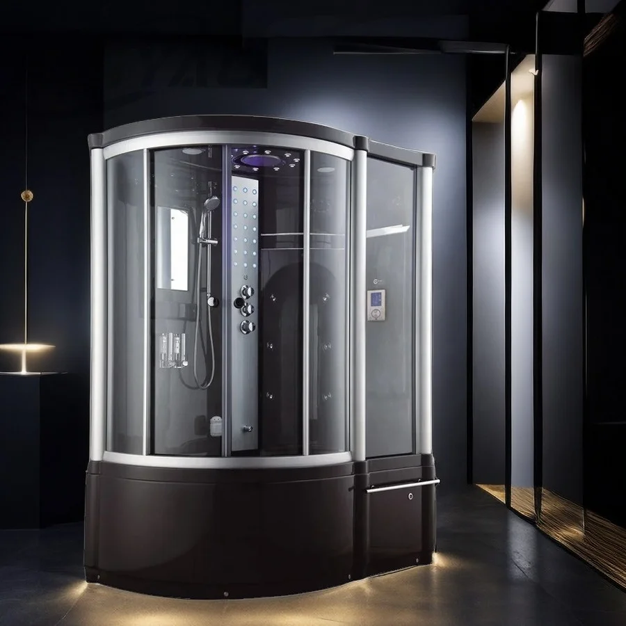 Designer Series Fashionable Prefab Portable Steam Room Shower Bathroom With Tempered Glass