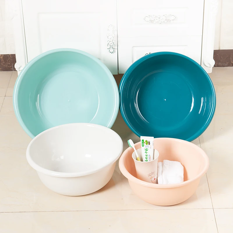 eco-friendly new cheap round durable kitchen plastic wash basin bathroom foot stackable wash plastic basin