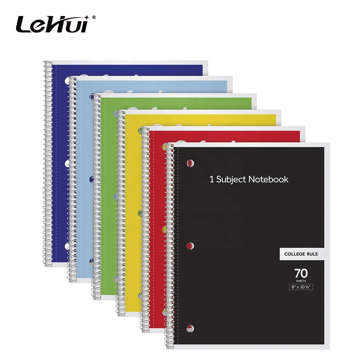 school stationery  8 x 10-1/2 Inch 70 Sheets 6 Packed Color Assortment 1-Subject Notebooks