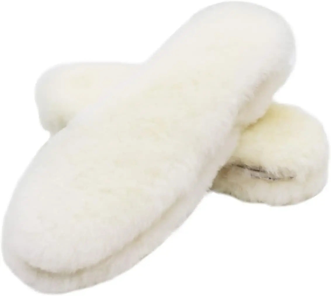 Thick and Warm Sheepskin Insoles Australian Fluffy Wool Insole,Women Men Replacement Winter Insole for Shoes Slippers Boots