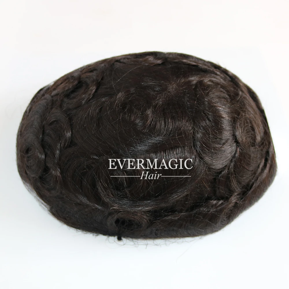 #1B Color Indian Human Remy Hair Replacement System For Men Toupee Mens Hairpieces Q6 Base French Lace with Skin Various Color