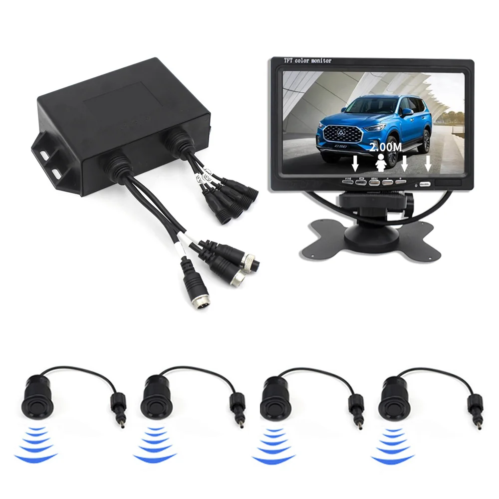LCD displays include Wireless Parking Aid Sensor With Recording 4 Ways Truck Camera Systemy for Cart Parking Sensor Images