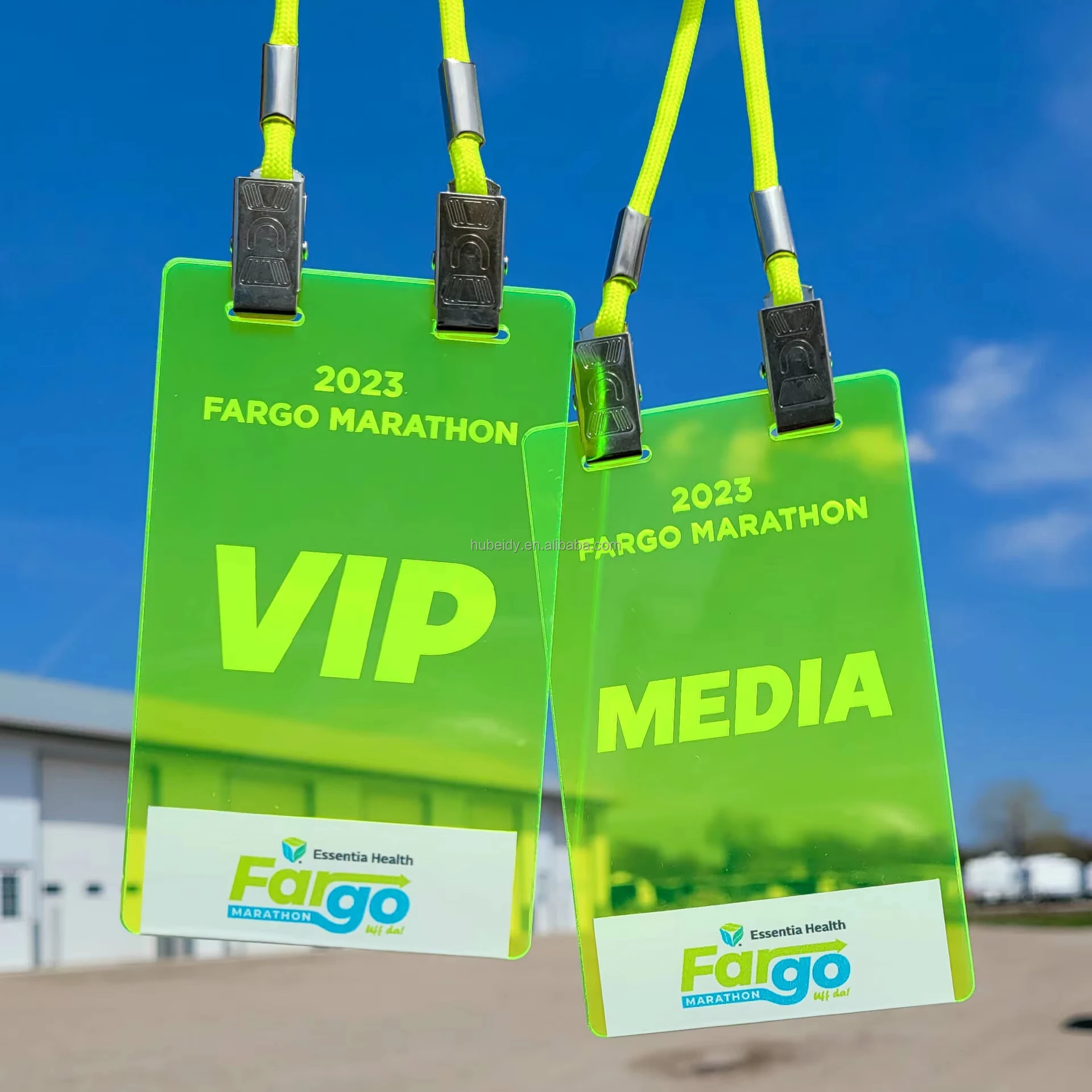 Custom Logo Lanyard Transparent Acrylic Name VIP Badges