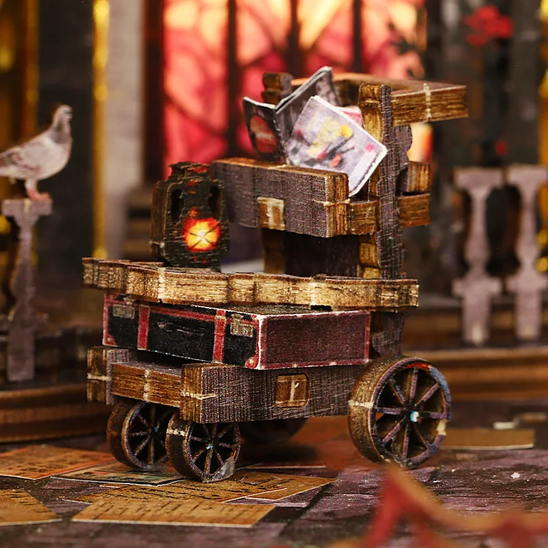 DIY Cabin Castle Hand-Assembled 3D Stereo Book Creative Wood Puzzle Model Ornaments Stylish Toy