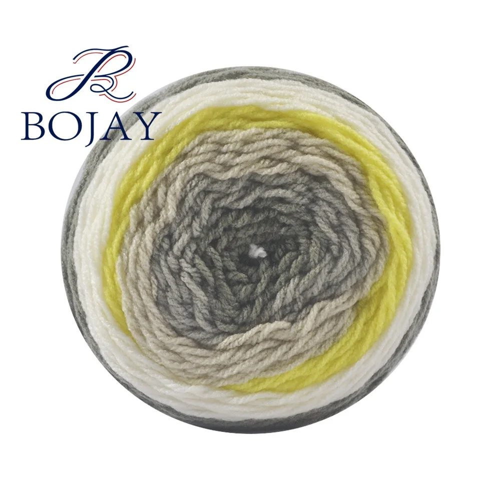 Лидер продаж, вязаный шарф Bojay, необычная меланжевая пряжа для вязания крючком, 100% акриловая пряжа, розничная продажа, пряжа для вязания кексов