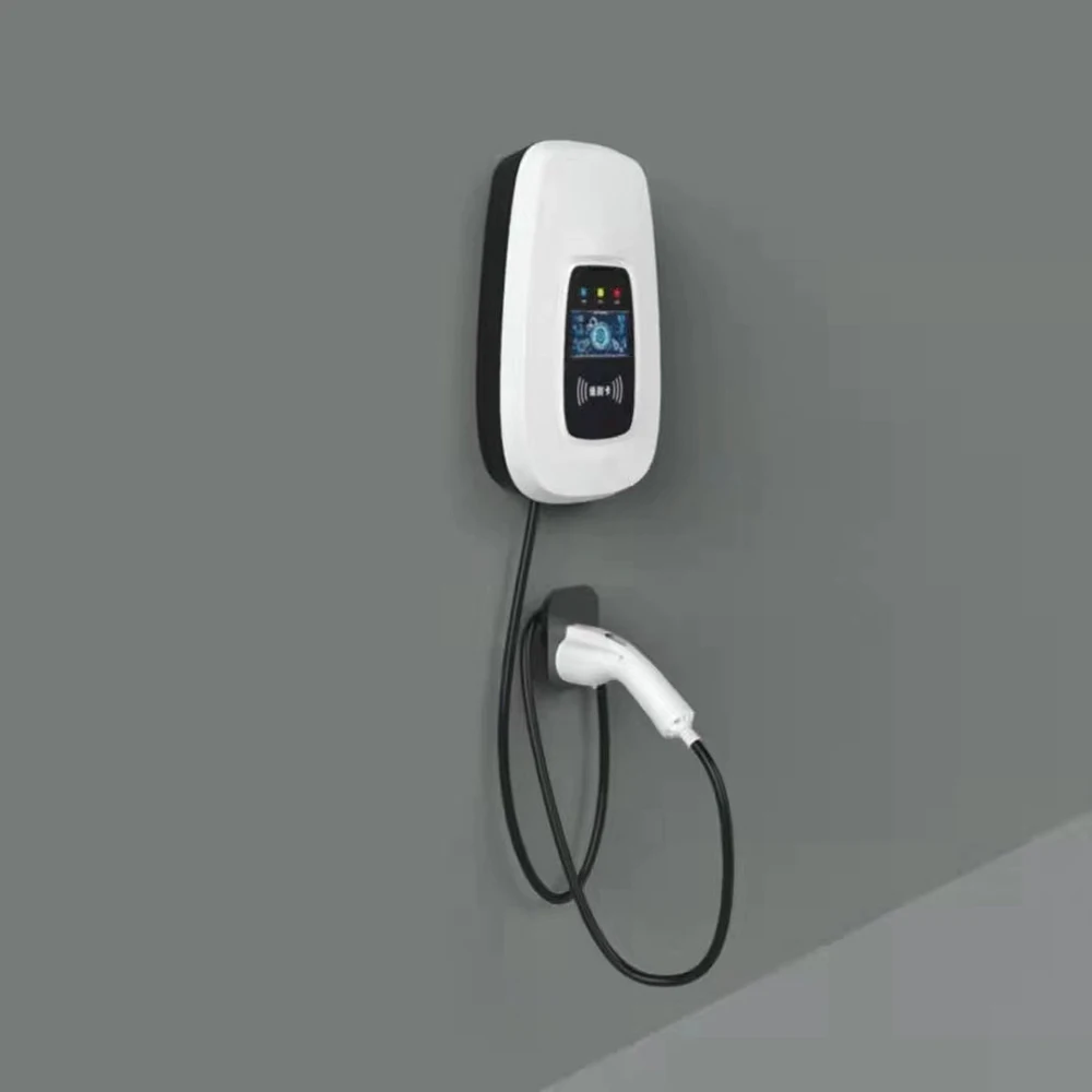 Swiping Card Payment EV 7kw AC Wall Mounted Electric Vehicle Charging Station Pile For Household