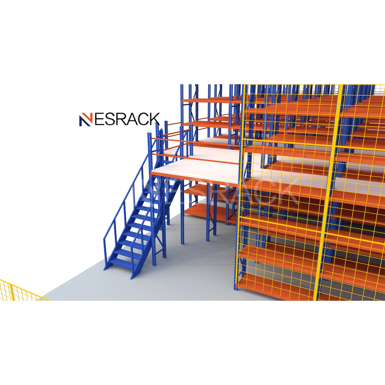 Warehouse attic loft mezzanine floor moden shelving adjust work platform for racking rack shelf shelves