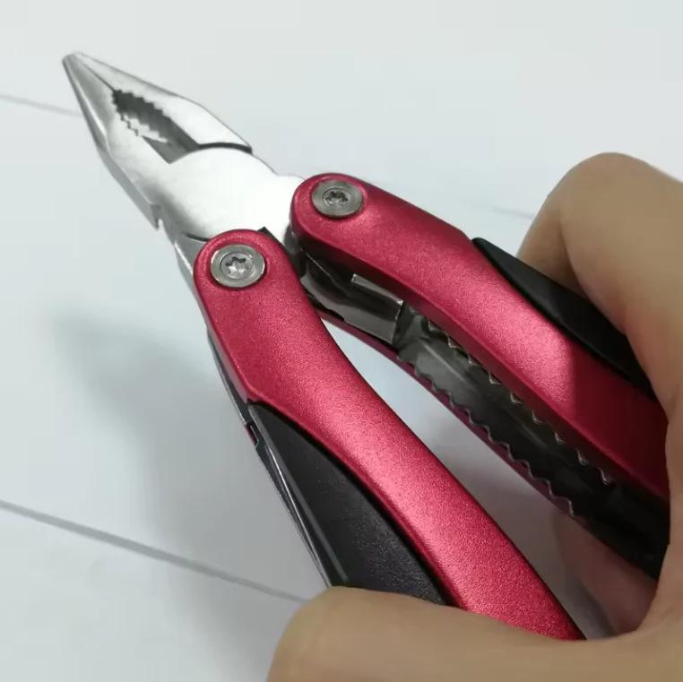Medium size folding outdoor plier knife function multi tool