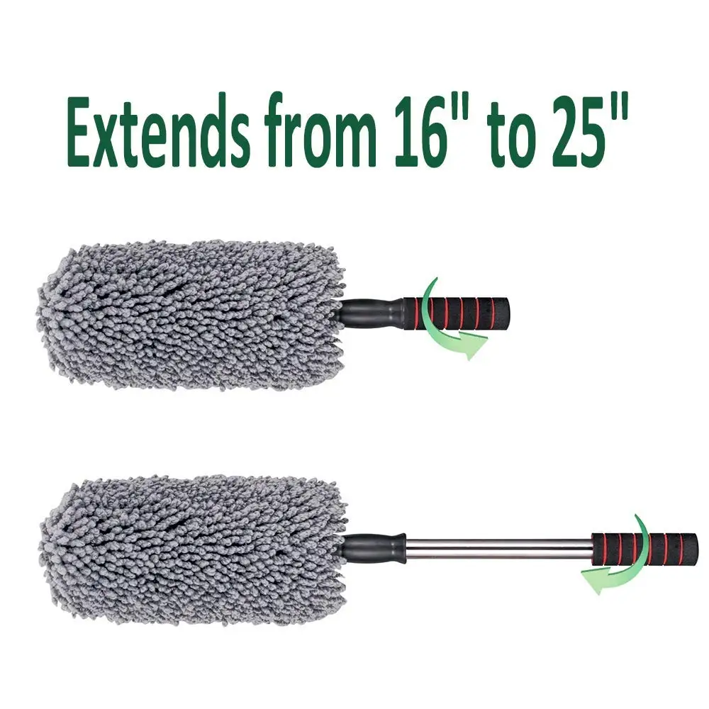HC Super Soft Microfiber Car Duster Exterior with Extendable Handle Car Brush Duster for Car Cleaning Dusting Samples
