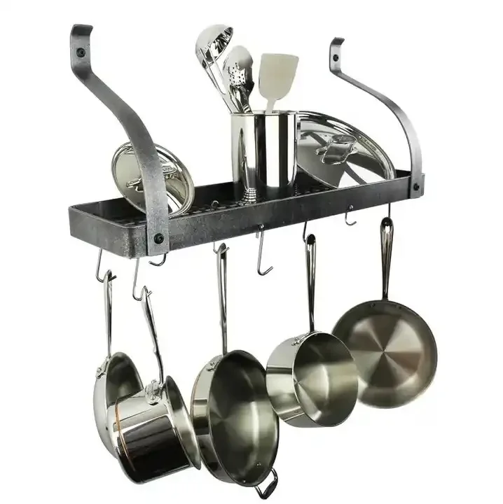 High Quality Wall Mounted Kitchen Rack Heavy Duty Long Lasting for Storing Pots Pans and Cooking Tools Maximizes Kitchen Space