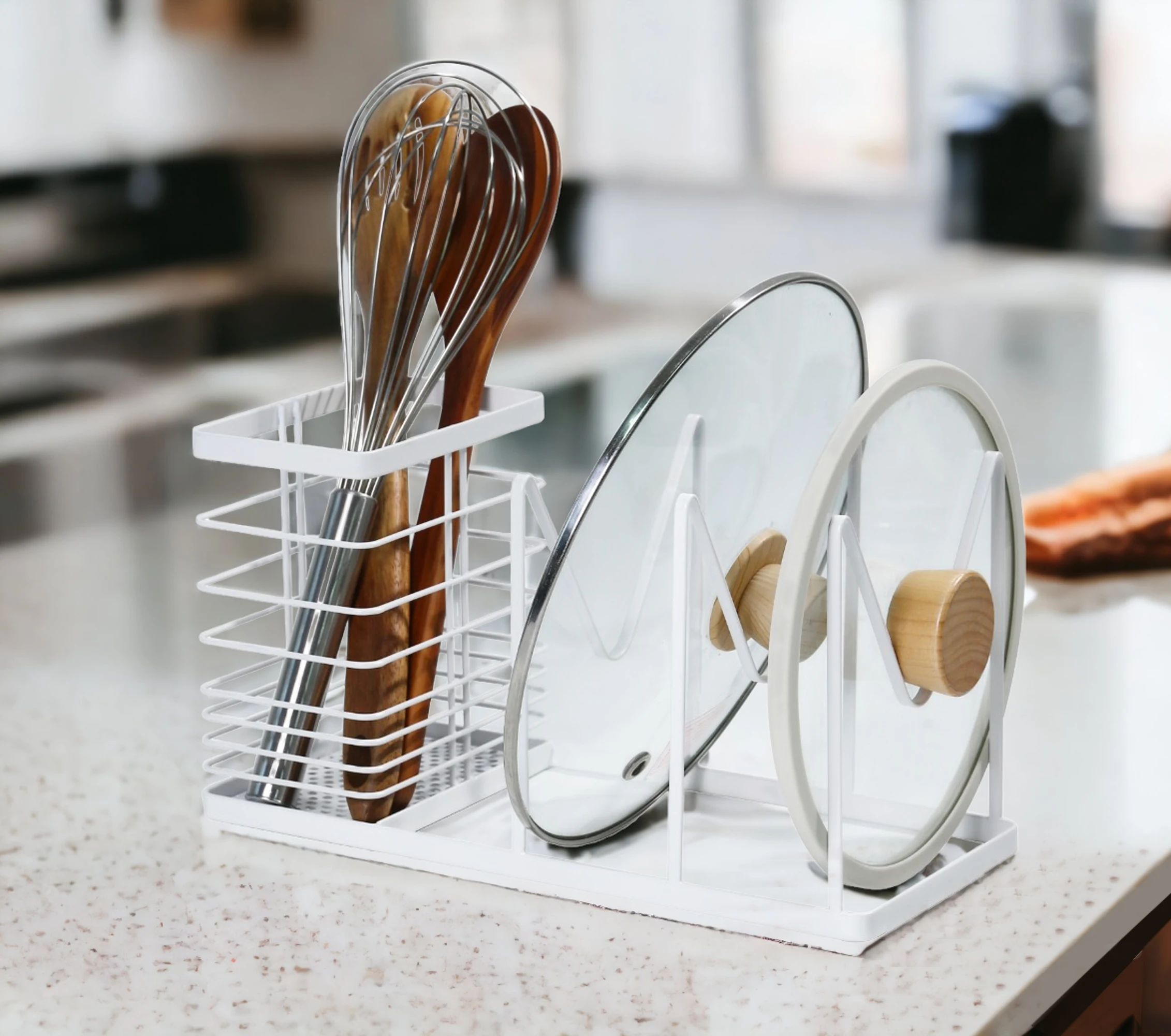 Pot Lid & Utensil Station kitchen storage basket Curvivo