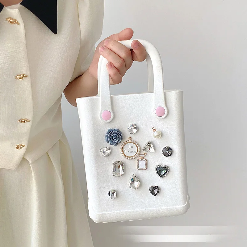 Wholesale Girls EVA No Moq Designer Bling Croc Charms Small Bogg Bag Accessories Silicone Beach Croc Charms Bogg Bags