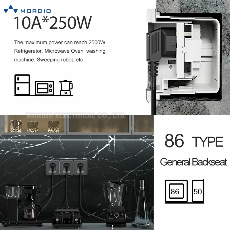 Factory Price  electric Cambodia Household Switched Socket recessed outlet hidden wall socket for Southeast Asia