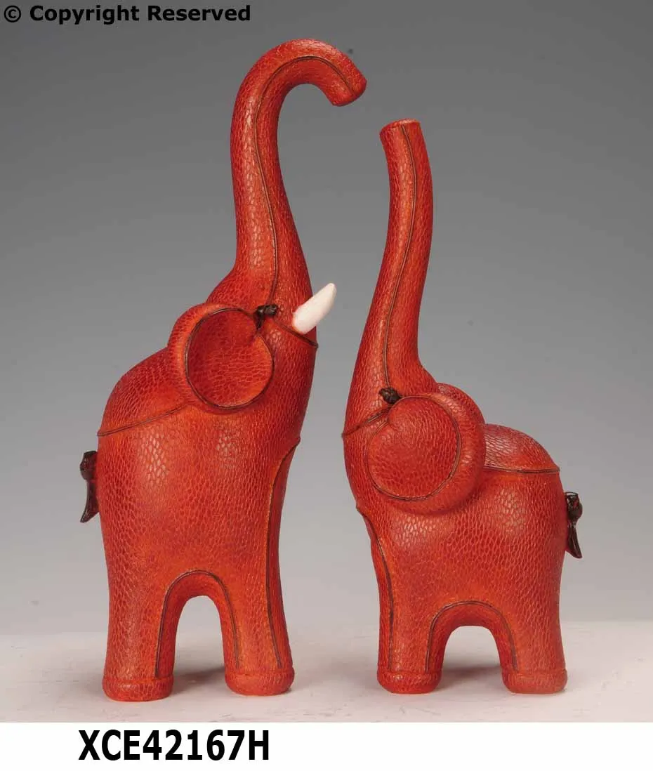 Resin red elephants animal home decorations  figurines resin elephants sculptural craft & gift