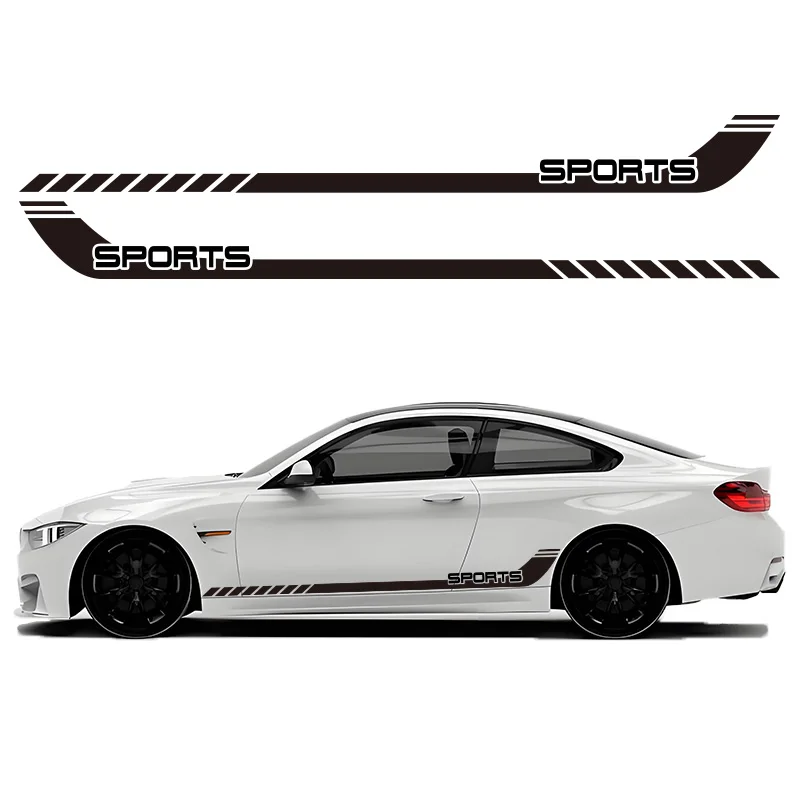 Для BMW E46 креативные гоночные полоски наклейки Новые боковые юбки латте художественные царапины на двери непонятные украшения автомобильные