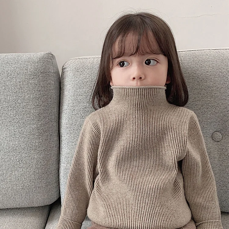 
5727 Quickly delivery suppliergirl kids clothing girls high collar sweaters 